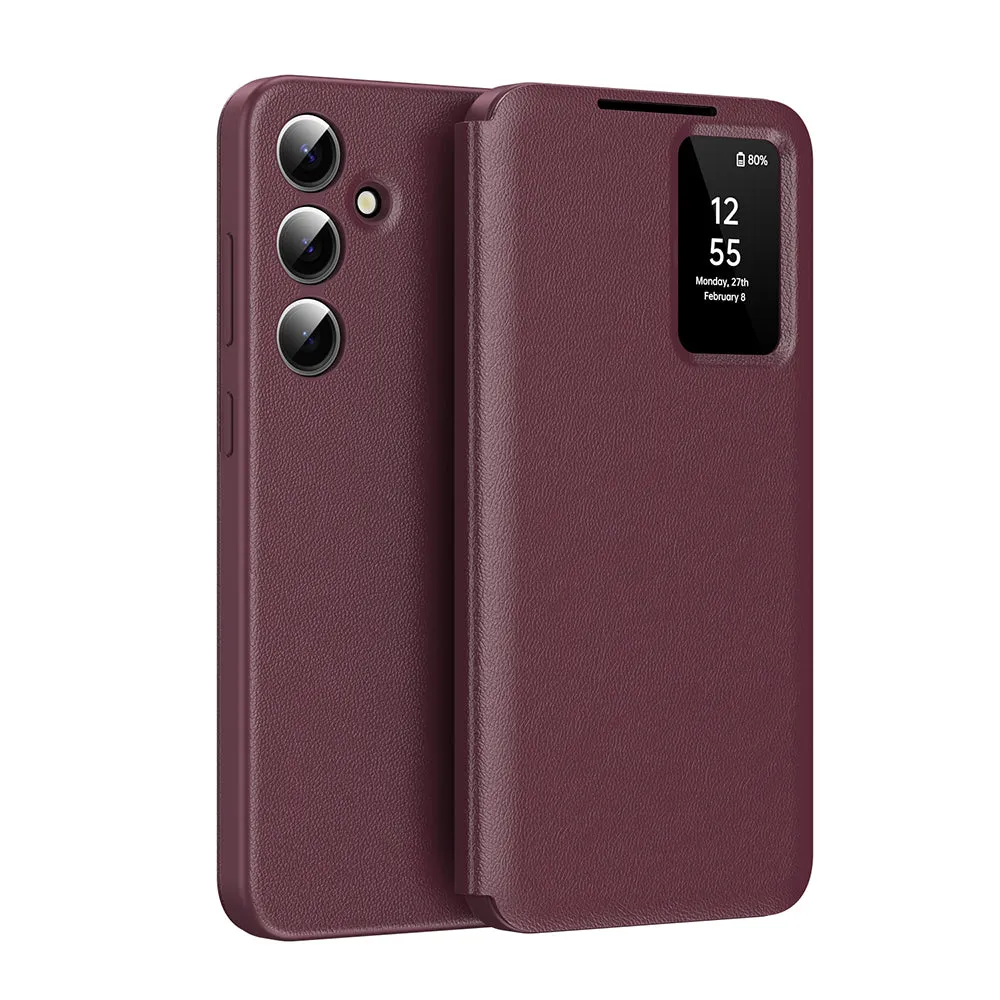 Custodia per Samsung Galaxy S25 FE, Techsuit, SmartView, Rossa - immagine 1