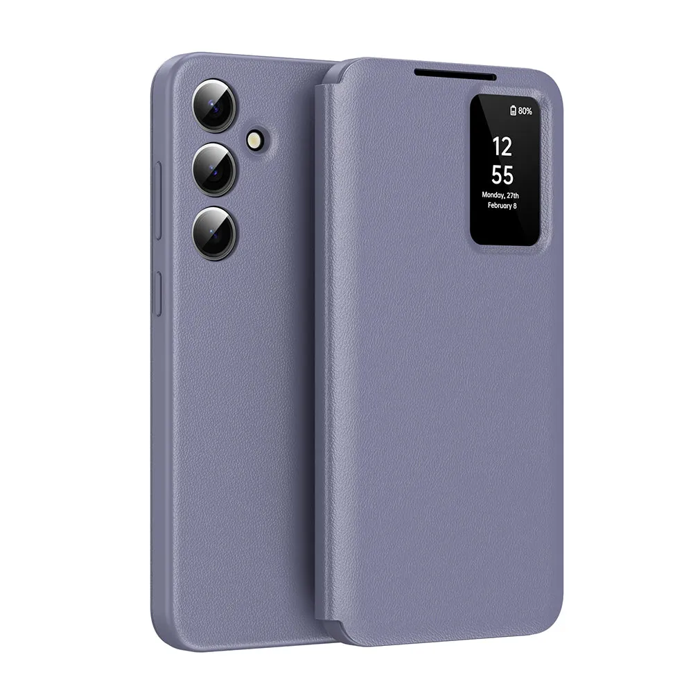 Custodia per Samsung Galaxy S25 FE, Techsuit, SmartView, Viola - immagine 1