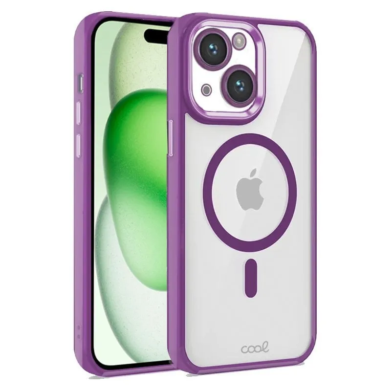 Fantastica custodia magnetica con bordo viola per iPhone 15 Plus - immagine 1