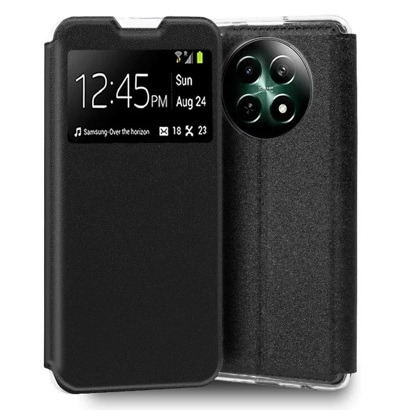 Custodia Flip Cover nera semplice e alla moda per Realme 12 5G/12x 5G - immagine 1