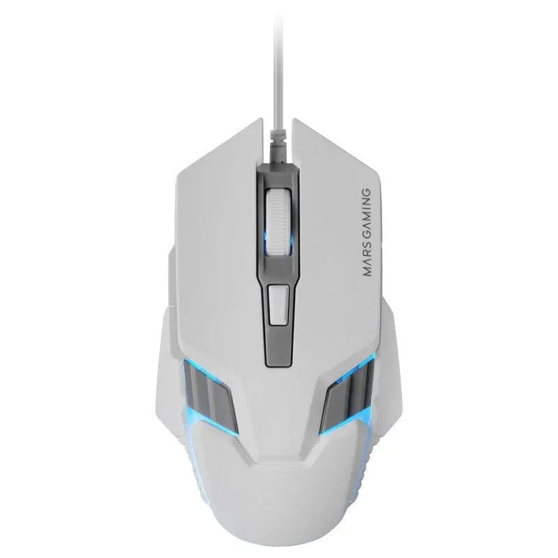Mars Gaming MMM024 Mouse da gioco RGB Sensore ottico di flusso 4000 DPI Bianco - immagine 1