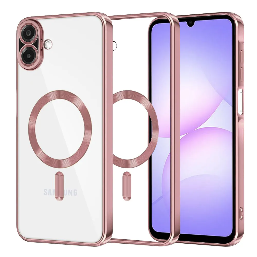 Custodia MagSafe per Samsung Galaxy A07 4G A075, Techsuit, Luxury Crystal, Rosa - immagine 1