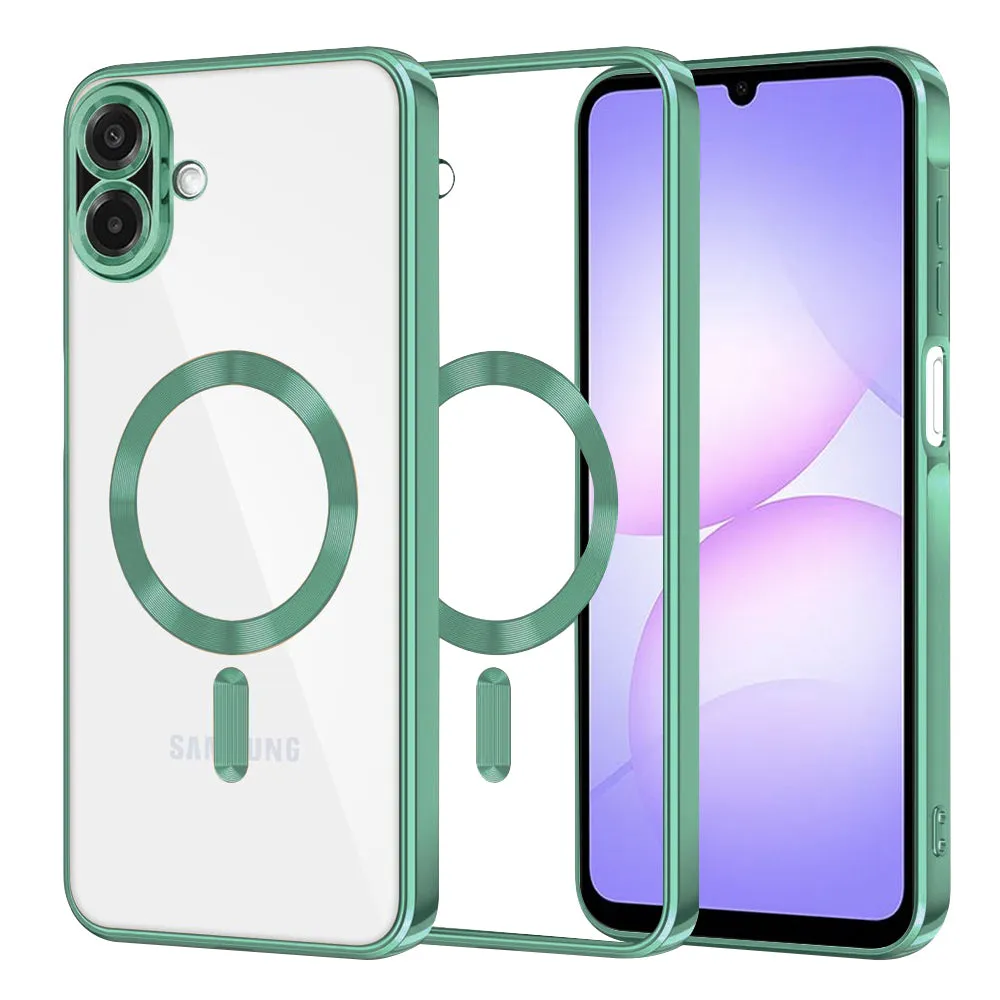 Custodia MagSafe per Samsung Galaxy A07 4G A075, Techsuit, Luxury Crystal, Verde Chiaro - immagine 1