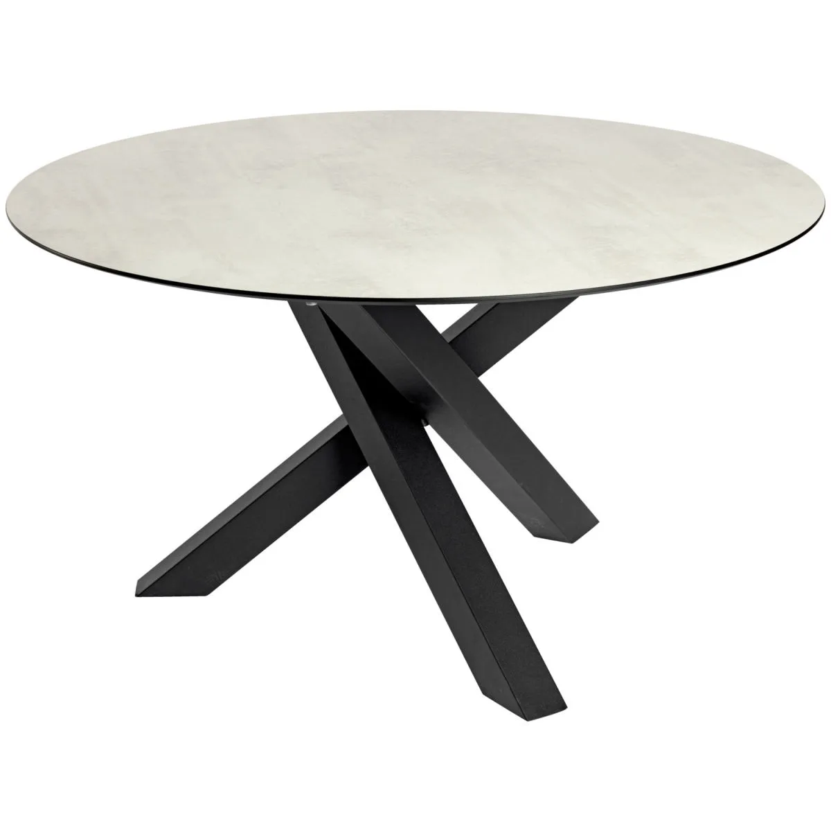 VEGA Tavolo da esterno Gwin base spider; 130x72 cm (ØxH); Piano tavolo grigio pietra, struttura nero; rotonda - immagine 1