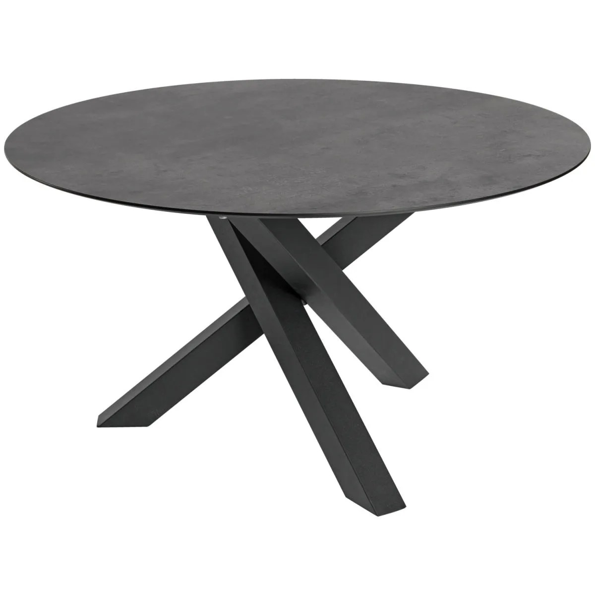 VEGA Tavolo da esterno Gwin base spider; 130x72 cm (ØxH); Piano tavolo cemento, struttura nero; rotonda - immagine 1