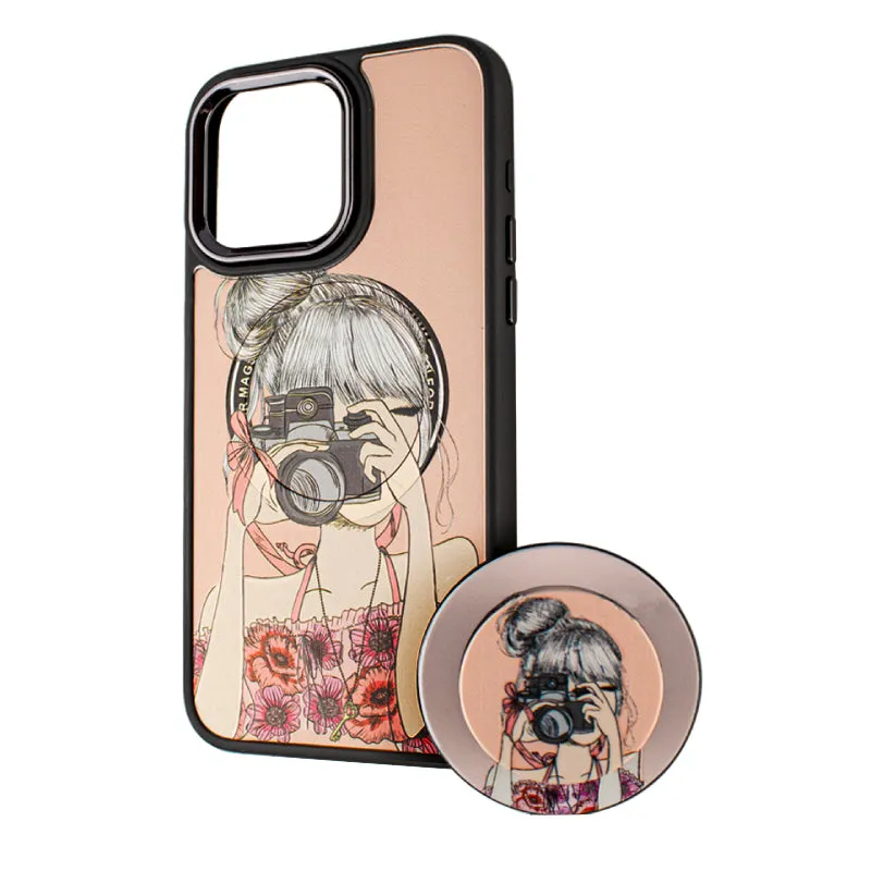 Custodia MagSafe per Xiaomi Redmi 10A / 9C, BOTER, MagPopsocket Photo Girl, Multicolore - immagine 1