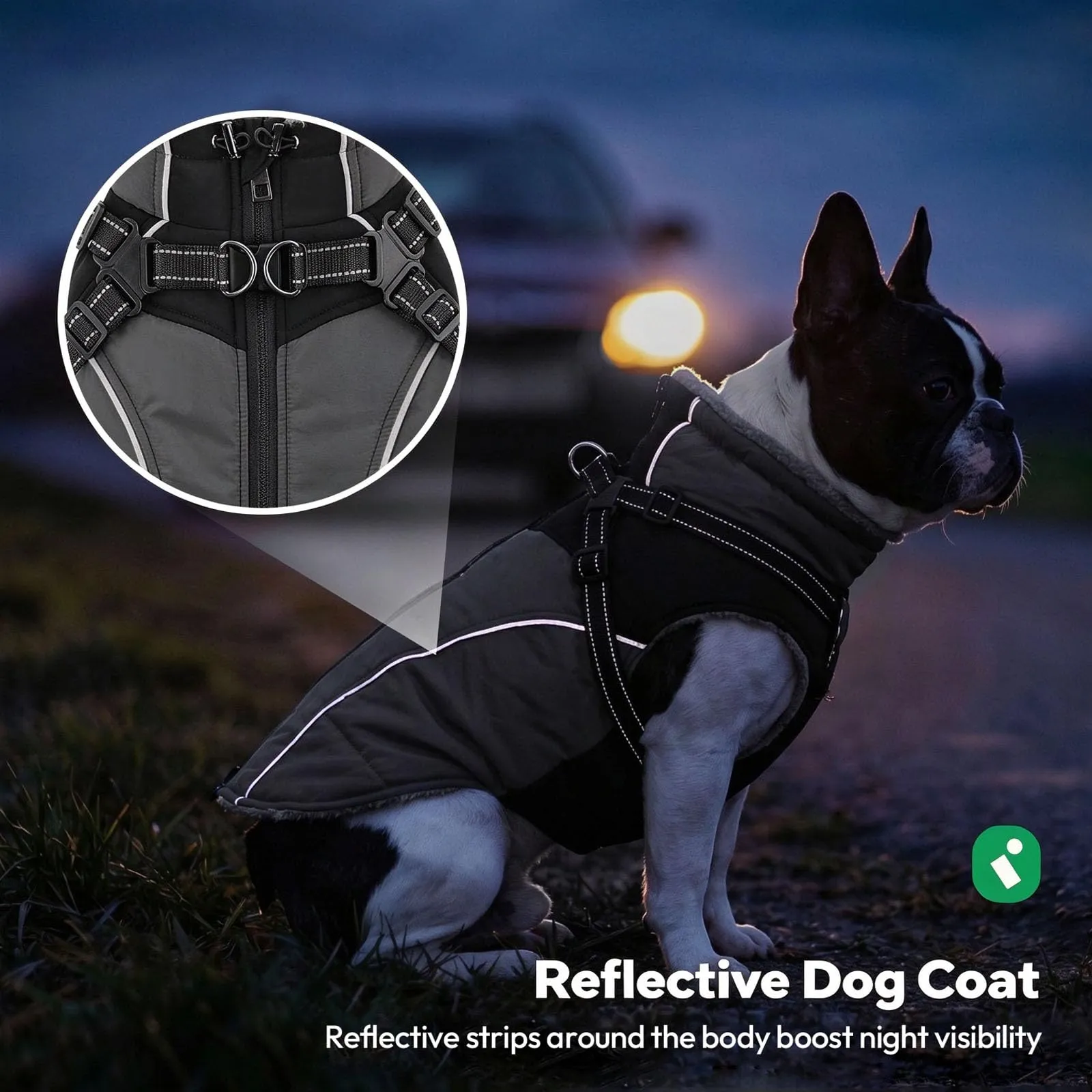 KONVINIT Cappotto Impermeabile per Cani Caldo con Imbracatura Integrata L - immagine 4