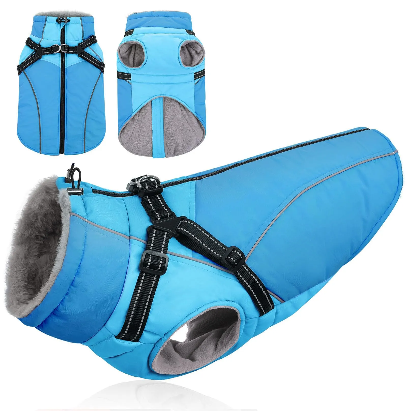 KONVINIT Cappotto Impermeabile per Cani Caldo con Imbracatura Integrata XL - immagine 1