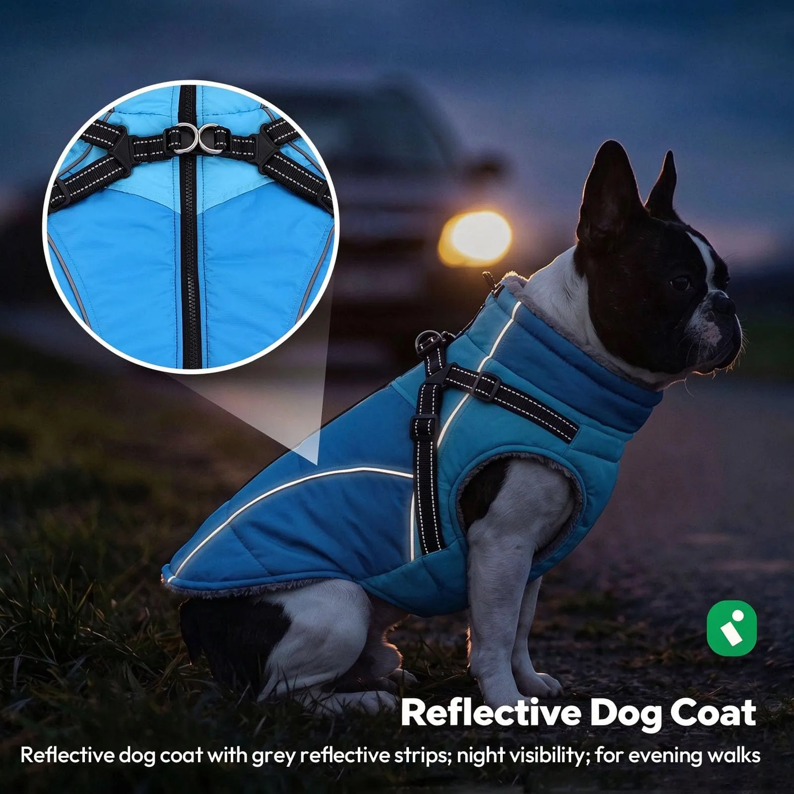 KONVINIT Cappotto Impermeabile per Cani Caldo con Imbracatura Integrata XS - immagine 5
