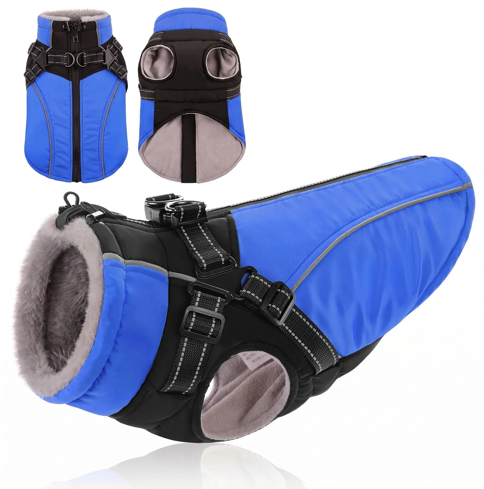 KONVINIT Cappotto Impermeabile per Cani Caldo con Imbracatura Integrata XL - immagine 1