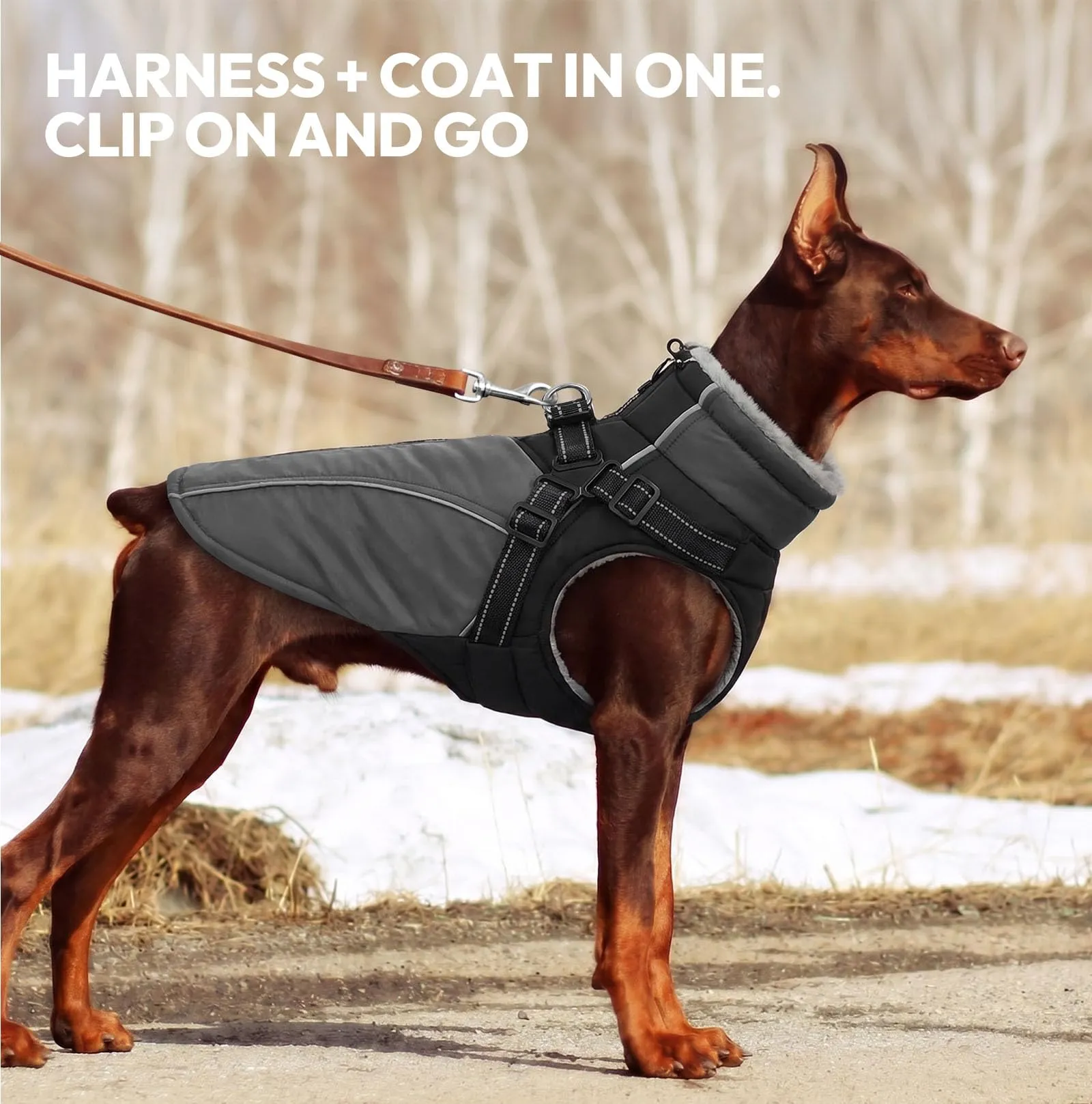 KONVINIT Cappotto per Cani Piccoli con Imbracatura - Impermeabile Inverno - immagine 8