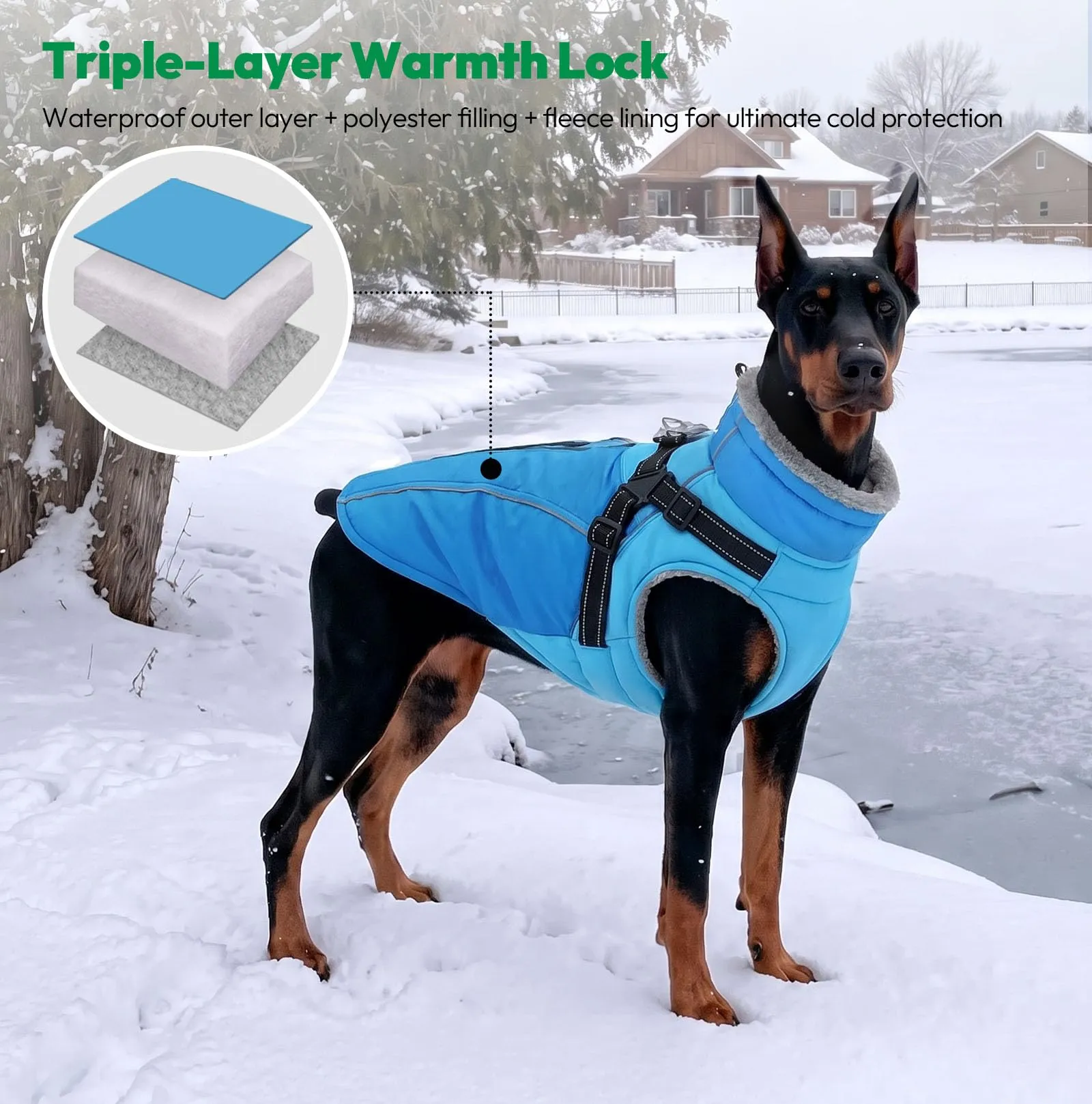 KONVINIT Cappotto per Cani Piccoli con Imbracatura - Impermeabile Inverno - immagine 6