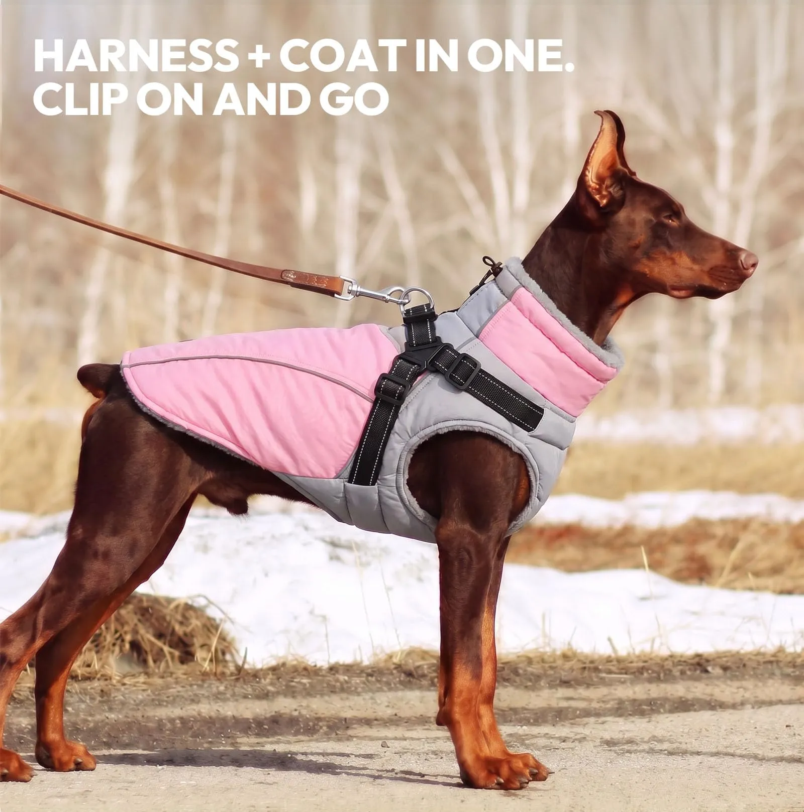KONVINIT Cappotto Impermeabile per Cani Caldo con Imbracatura Integrata L - immagine 7