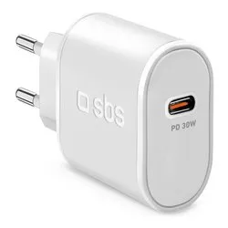 Caricabatterie USB Type-C WALL CHARGER 30W Power Delivery Bianco TETR1CPD30 - immagine 1