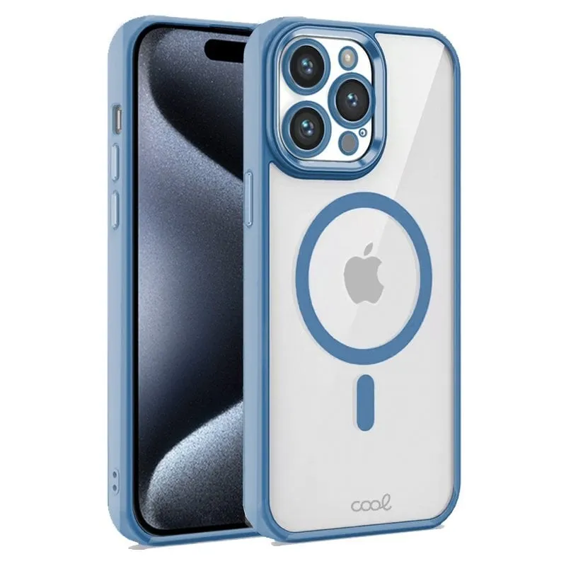 Fantastica custodia magnetica con bordo blu per iPhone 15 Pro - immagine 1
