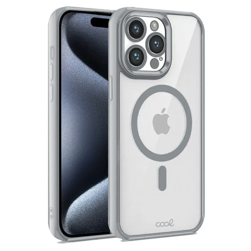 Fantastica custodia magnetica con bordo argento per iPhone 15 Pro - immagine 1