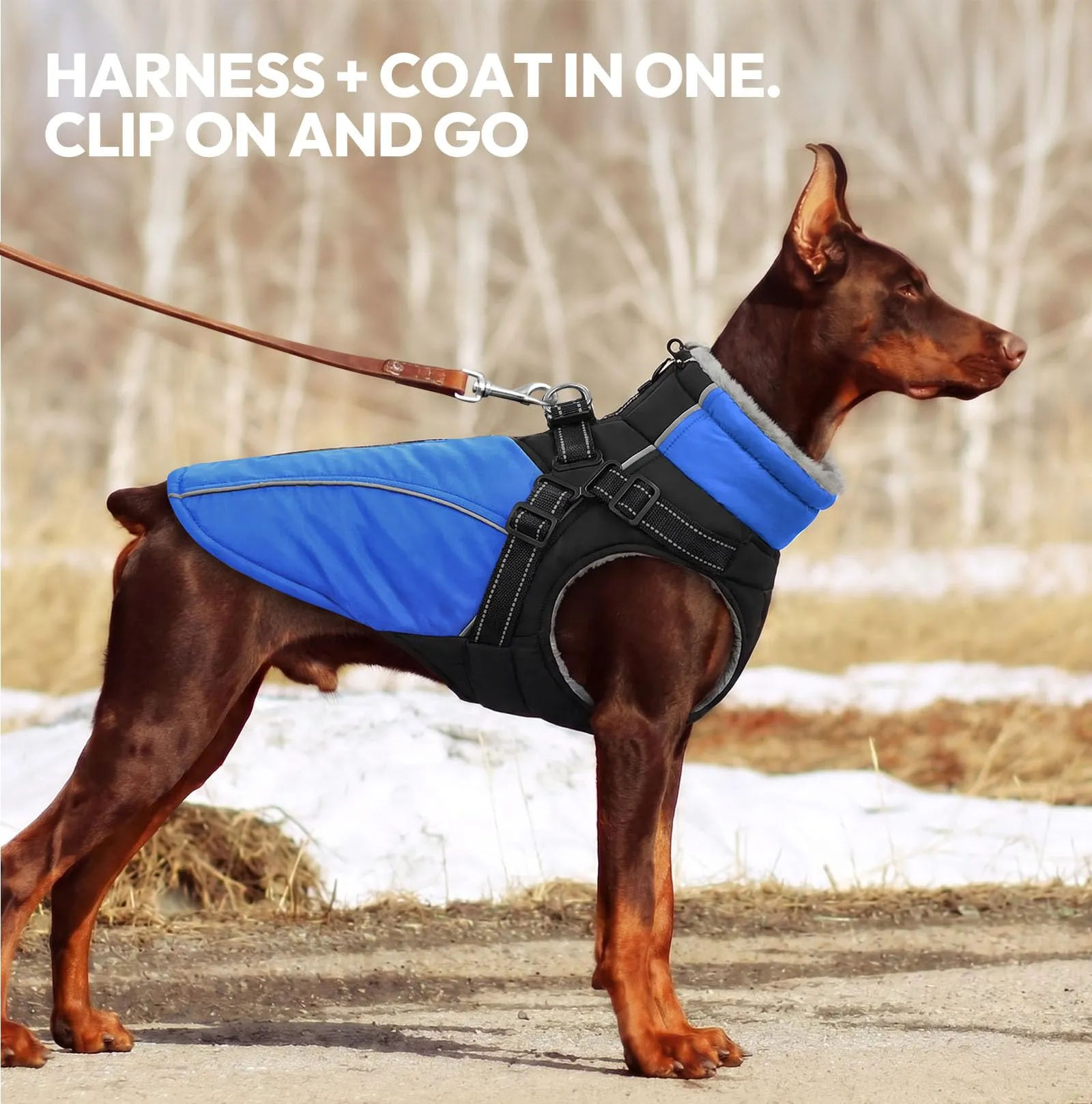 KONVINIT Cappotto per Cani Grandi Impermeabile Antivento - Giacca Calda 2XL - immagine 7