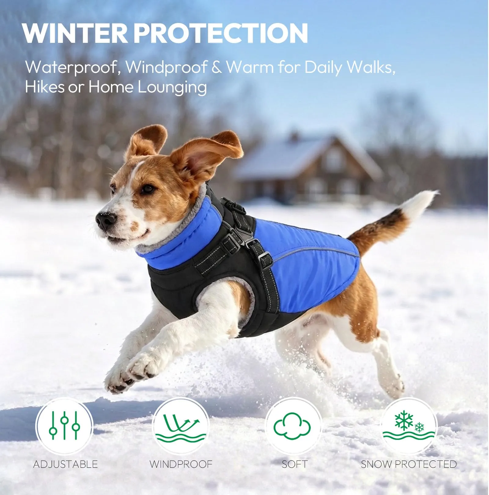 KONVINIT Cappotto Impermeabile per Cani Caldo con Imbracatura Integrata L - immagine 2