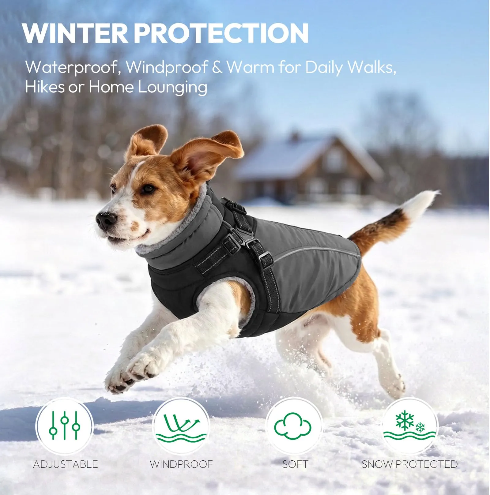 KONVINIT Cappotto Impermeabile per Cani Caldo con Imbracatura Integrata XS - immagine 2