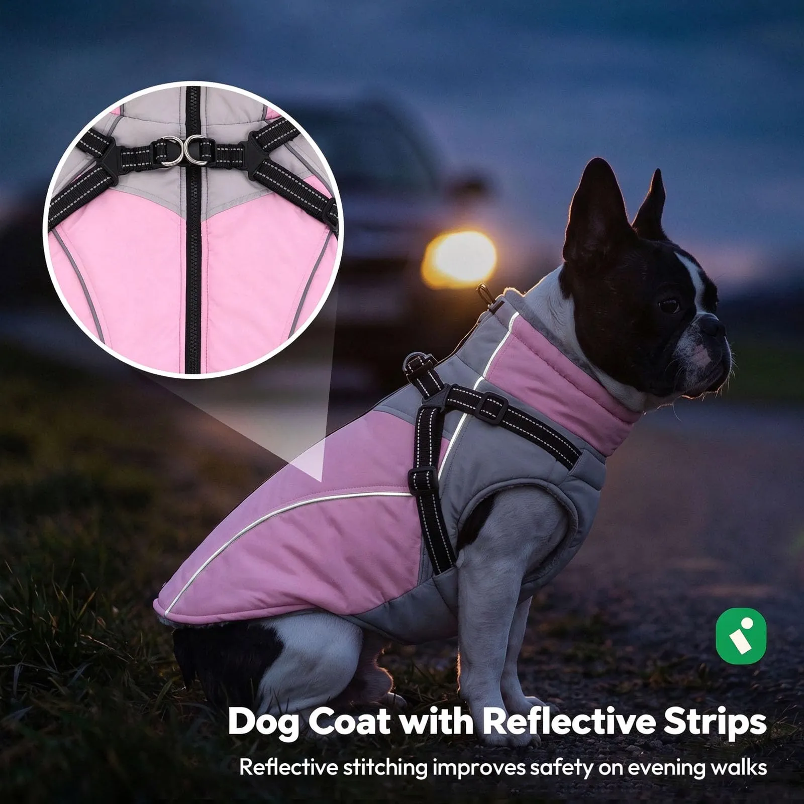 KONVINIT Cappotto per Cani Grandi Impermeabile Antivento - Giacca Calda 2XL - immagine 5