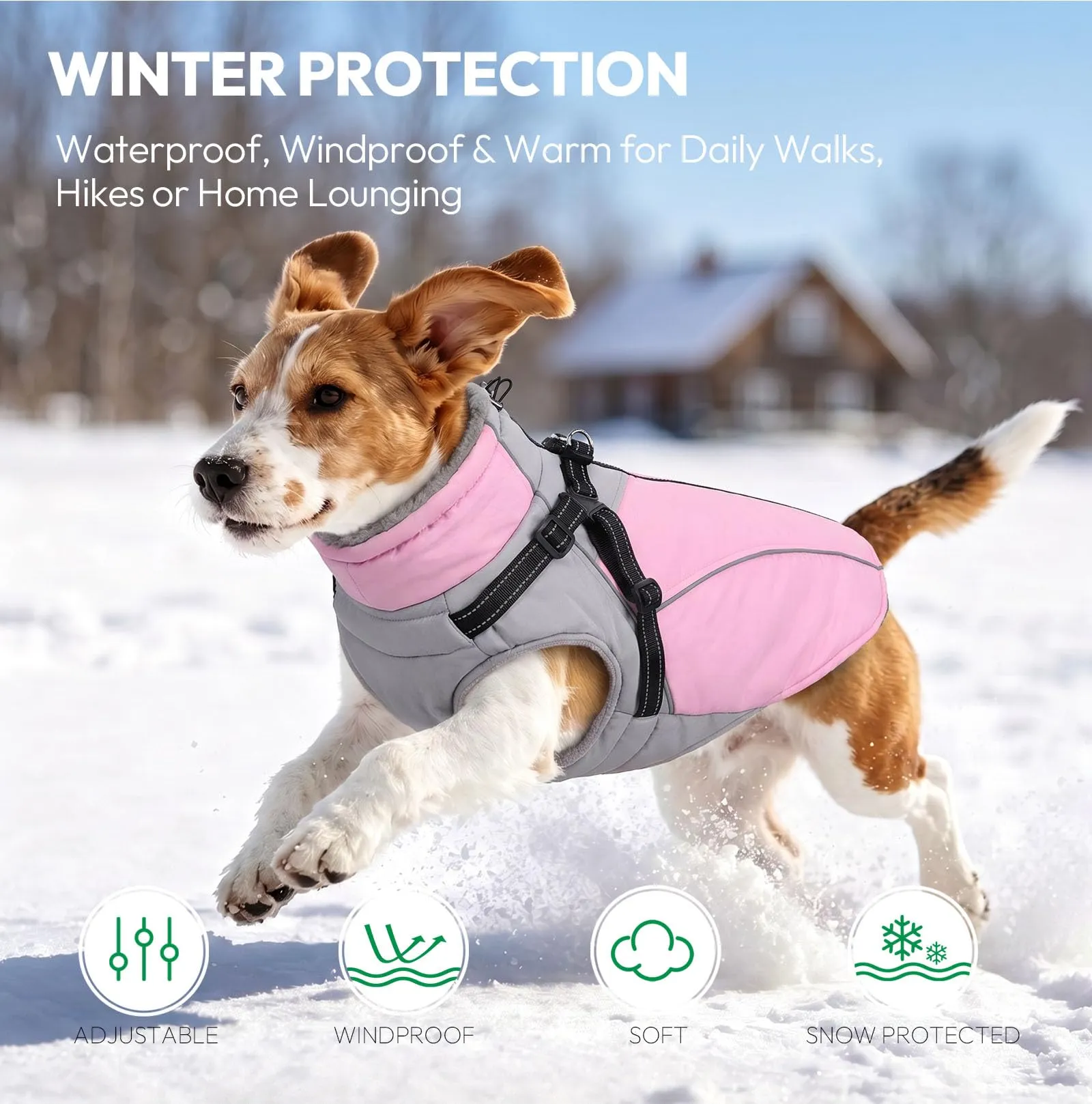 KONVINIT Cappotto Impermeabile per Cani Caldo con Imbracatura Integrata XS - immagine 2