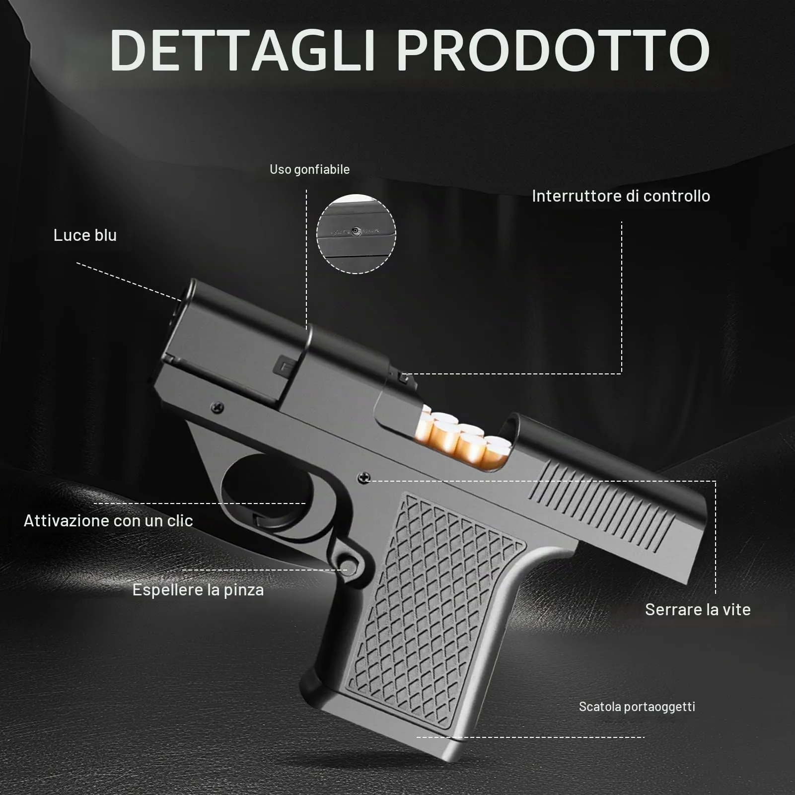 Portasigarette 2 in 1 con accendino - immagine 3