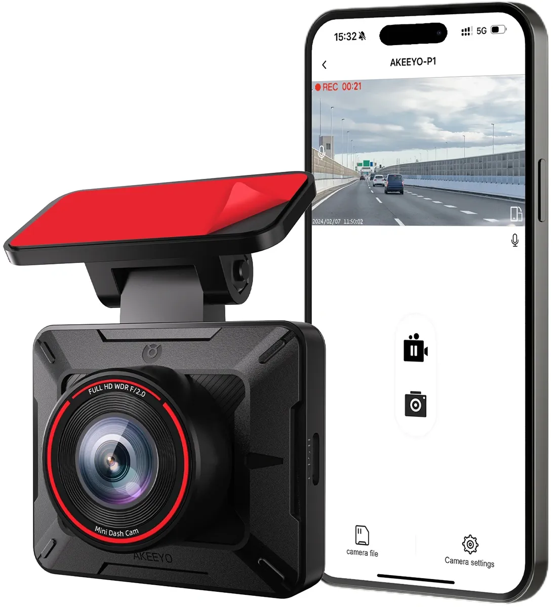 Camera Auto Akeeyo P1, 1080P, Wi-Fi - immagine 1
