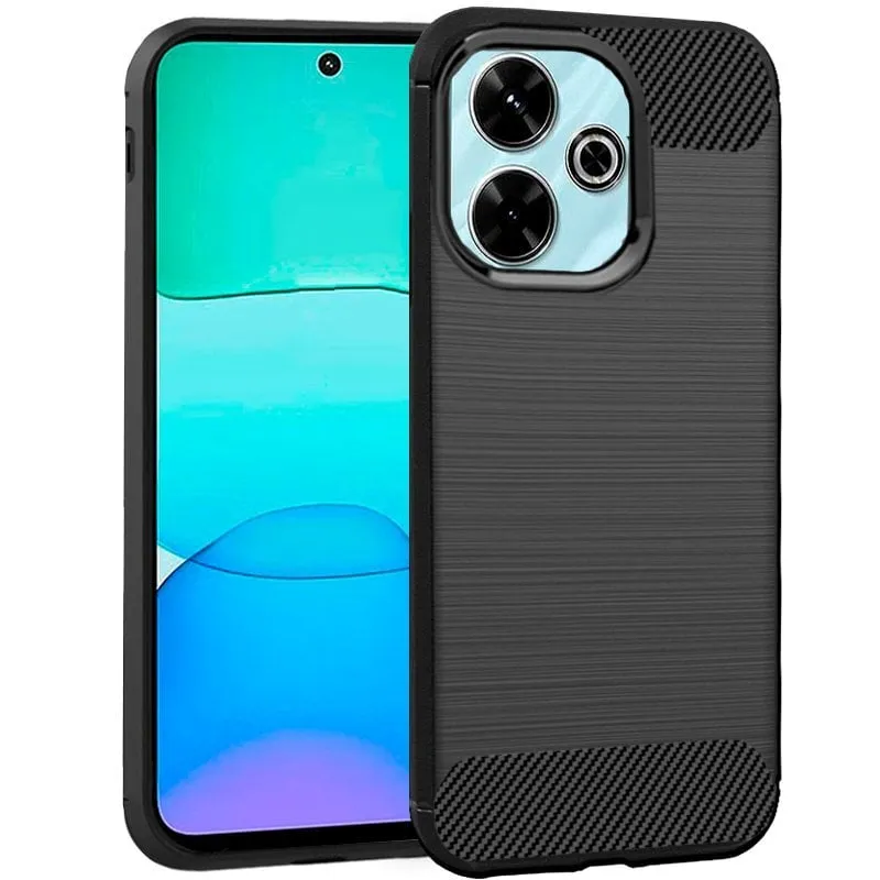 Custodia antiurto in carbonio nero per Xiaomi Redmi 13 / Poco M6 - immagine 1