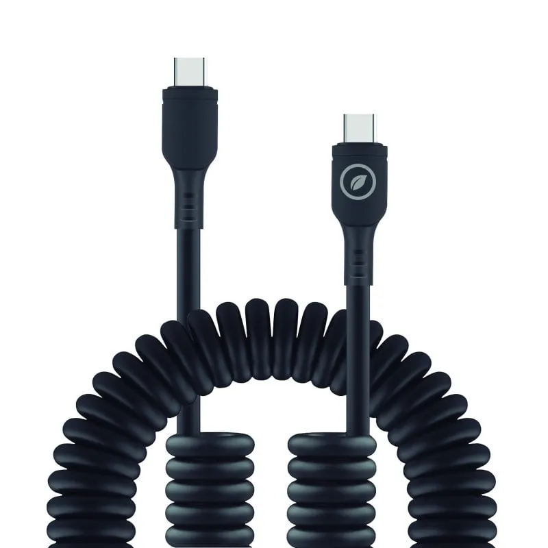 Muvit For Change Cavo Riccio da USB-C a USB-C 3A/60w 1,2m Nero - immagine 1