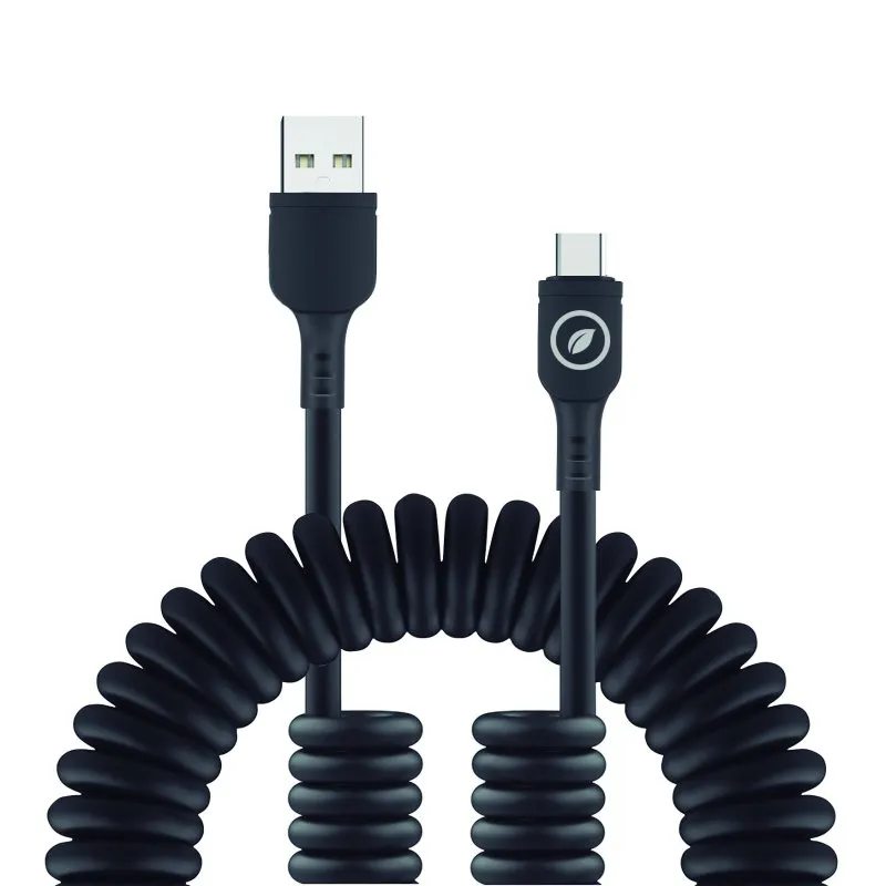 Muvit For Change Cavo riccio da USB a USB-C 3A/60w 1,2 m Nero - immagine 1