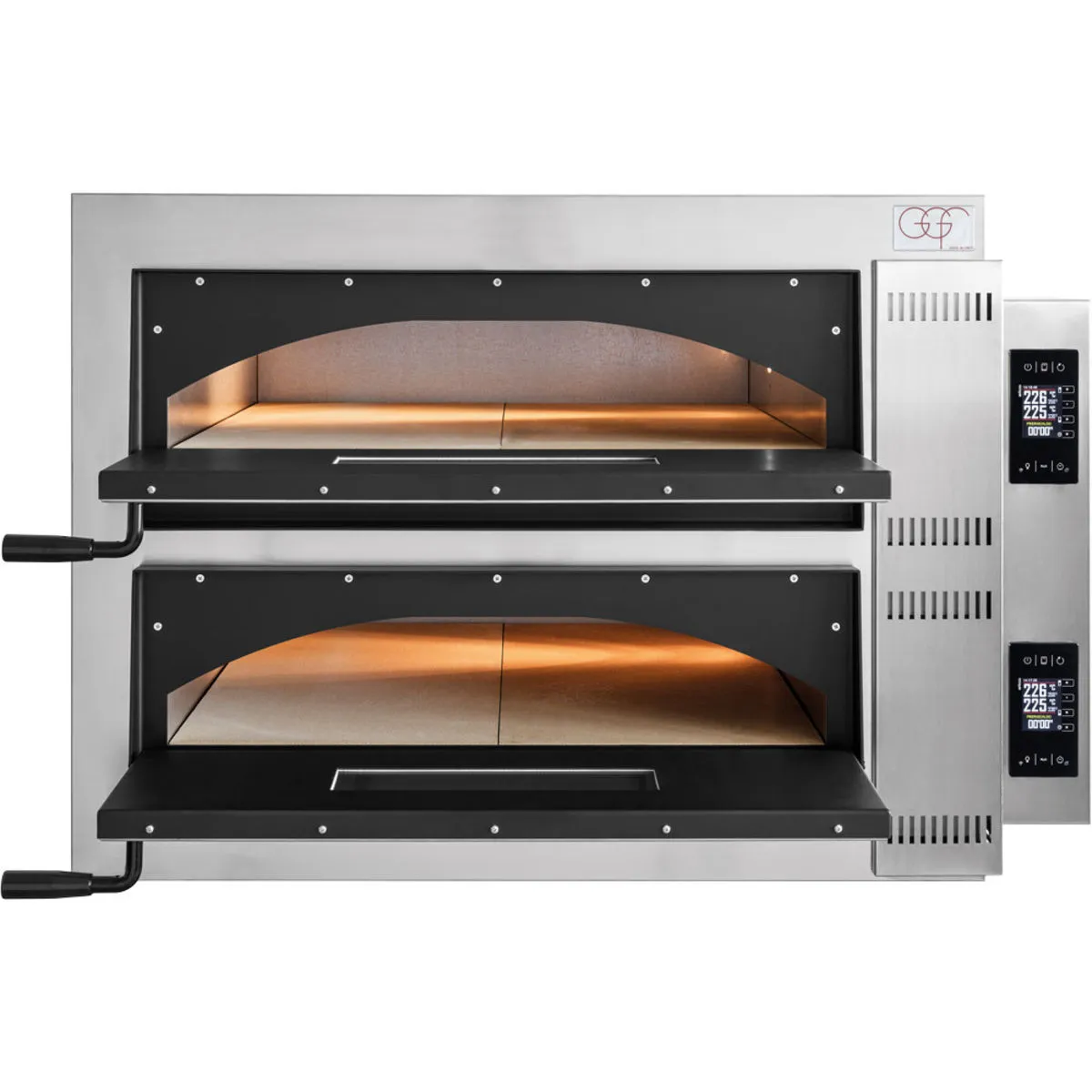 GGF GGF F-Line Forno digitale per pizza, 2 scomparti per 6 pizze Ø¡ Ø 360 mm, 1370x850x750 mm (LxPxA), 18 kW; 137x85x75 cm (LxPxH); argento - immagine 1