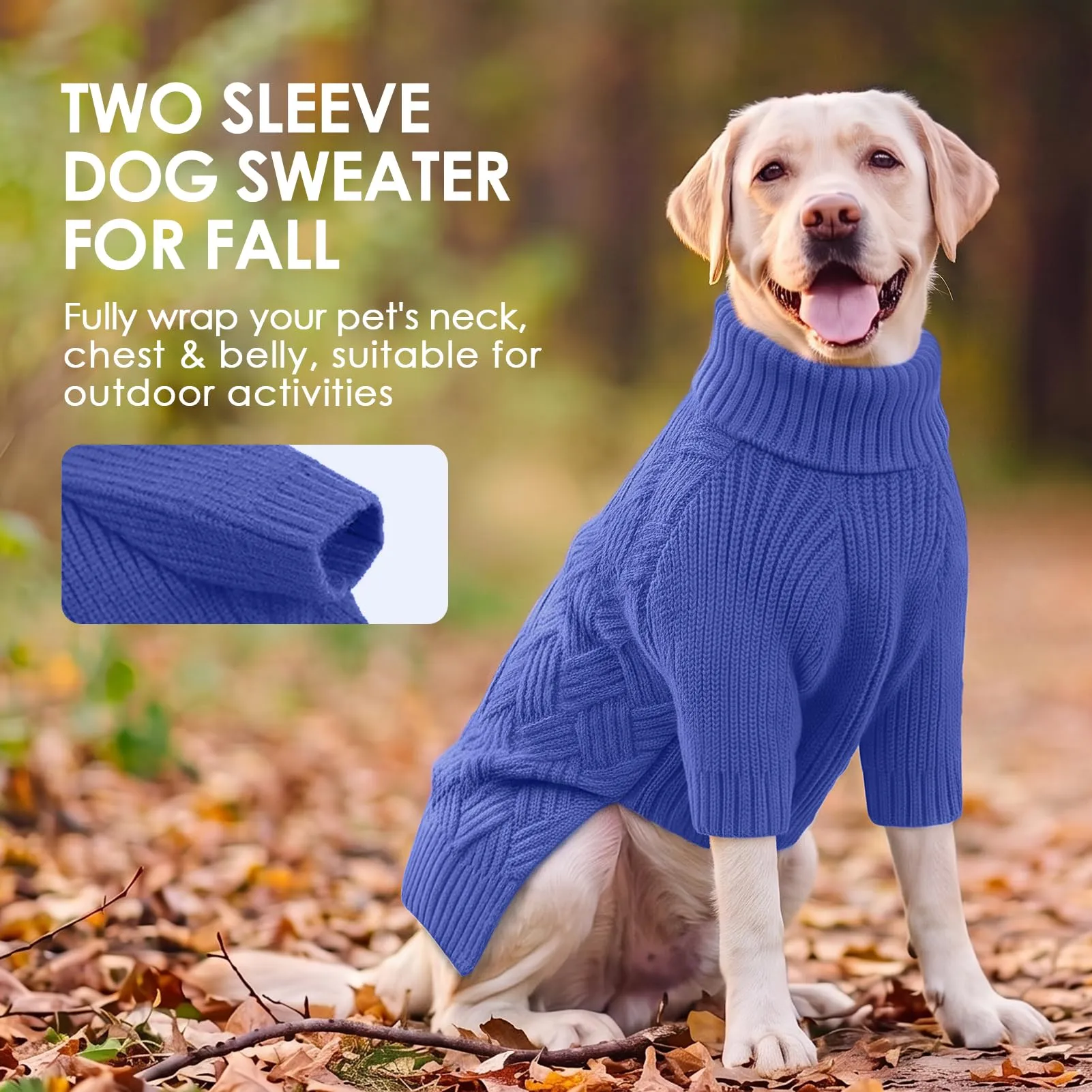 AOFITEE Maglione per cani di taglia grande, caldo, collo alto, taglia XXL - immagine 2