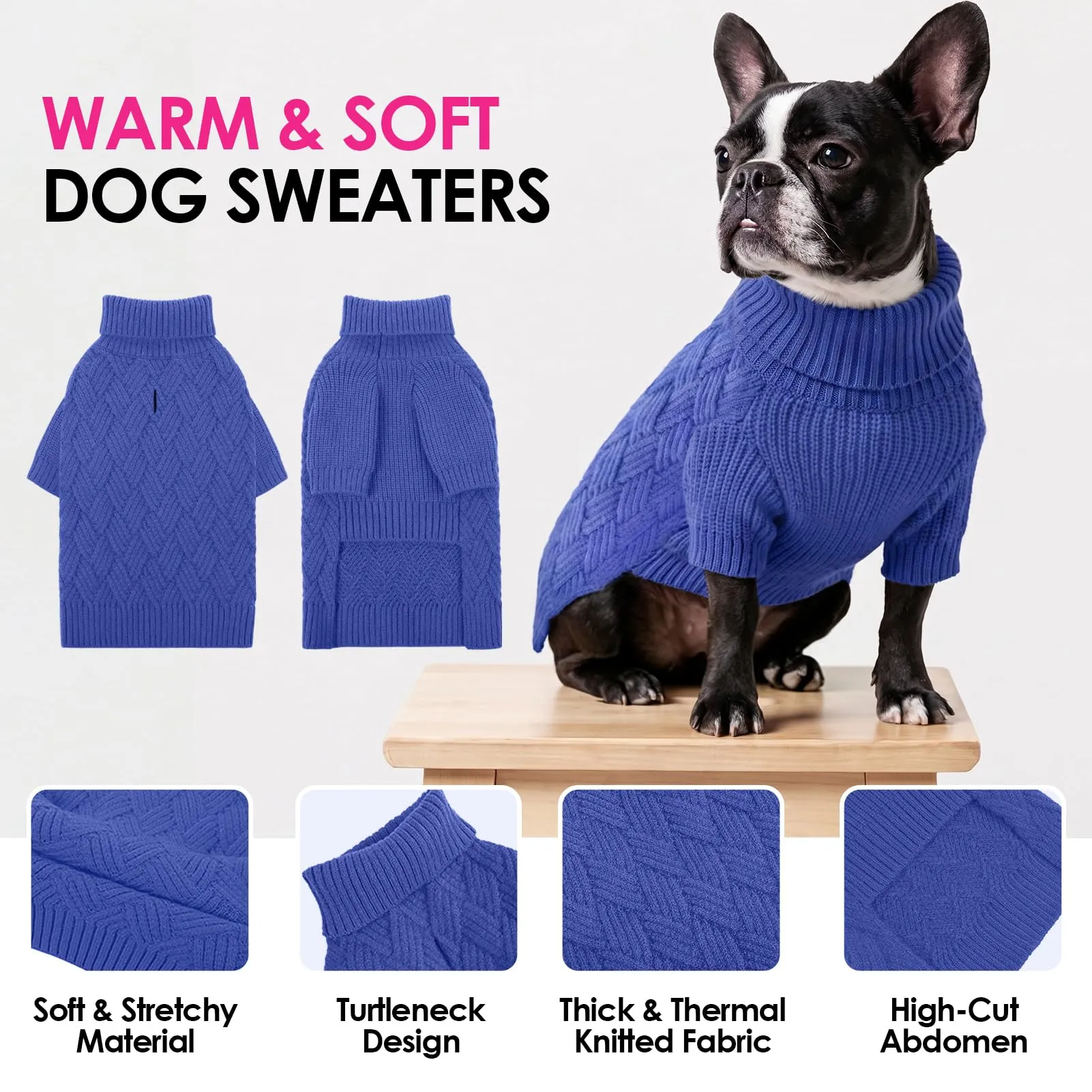 AOFITEE Maglione per cani di taglia grande, caldo, collo alto, taglia XXL - immagine 3