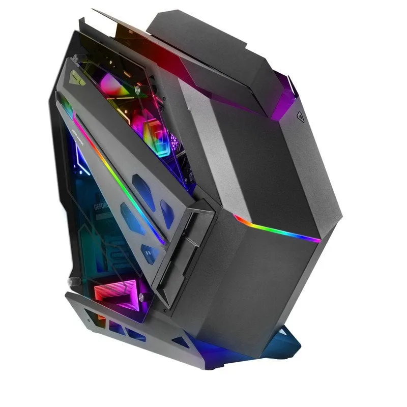 Mars Gaming MC-TITAN Gaming Box RGB XXL ATX Doppia Striscia LED Illuminazione Frontale ARGB Hub Nero - immagine 1