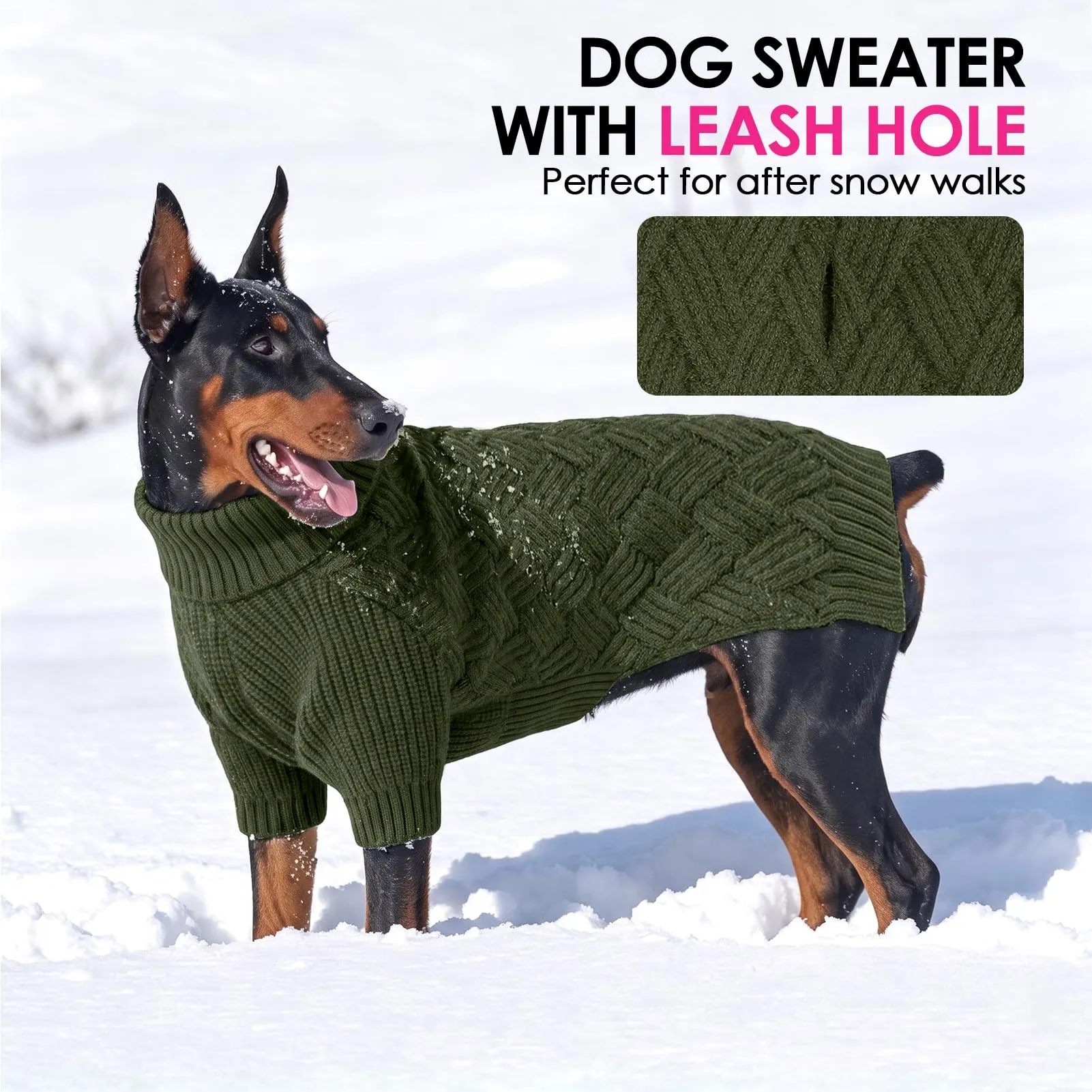 AOFITEE Maglione per cani di taglia grande, maglione caldo a collo alto - immagine 4