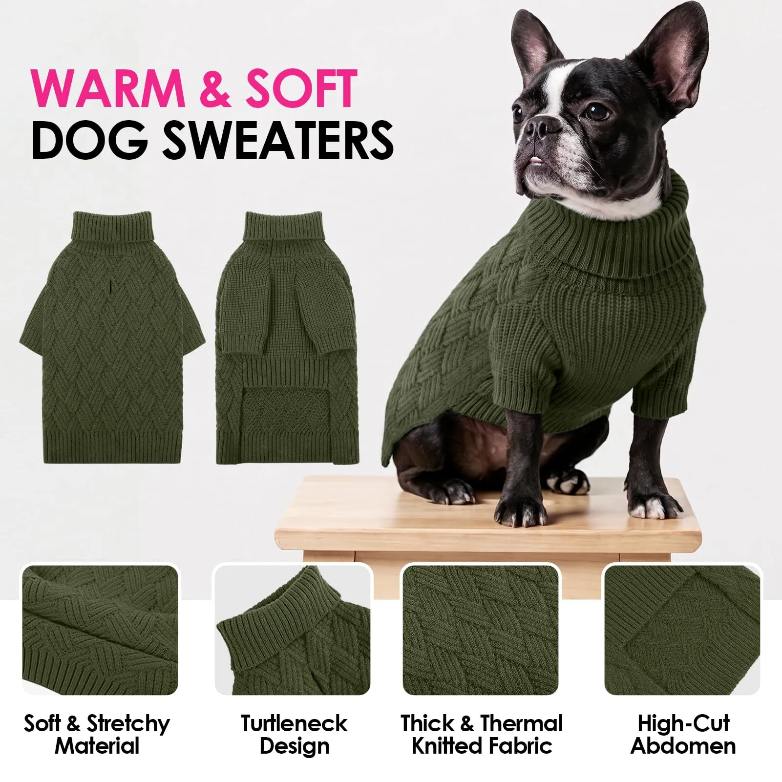 AOFITEE Maglione per cani di taglia grande, caldo maglione a collo alto per - immagine 3