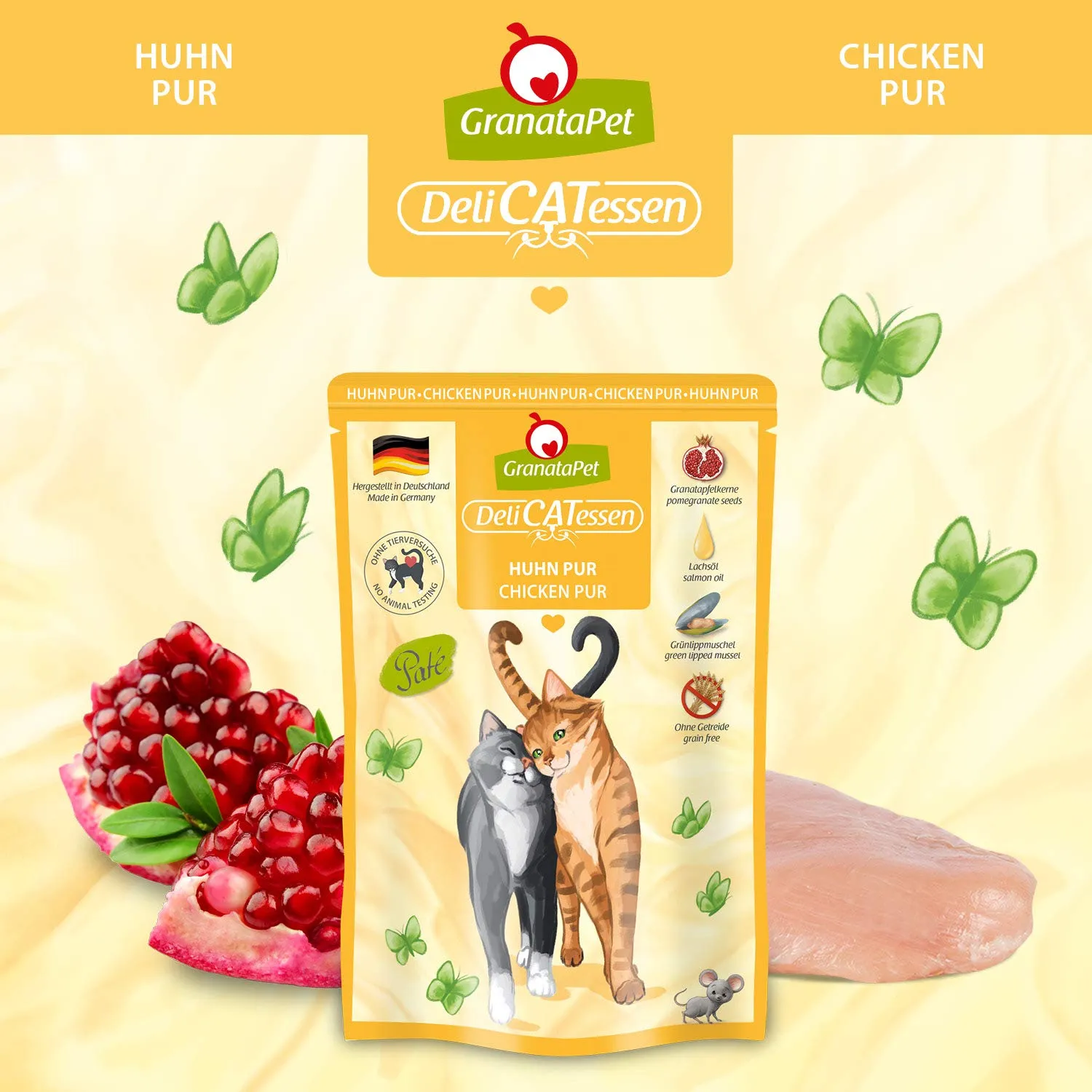 GranataPet DeliCatessen Multipack 3 senza pesce, cibo umido per gatti in pacchetto di prove, alimento completo senza cereali, cibo per gatti ad alta percentuale di carne e oli di alta qualità, 6 x 85 - immagine 7
