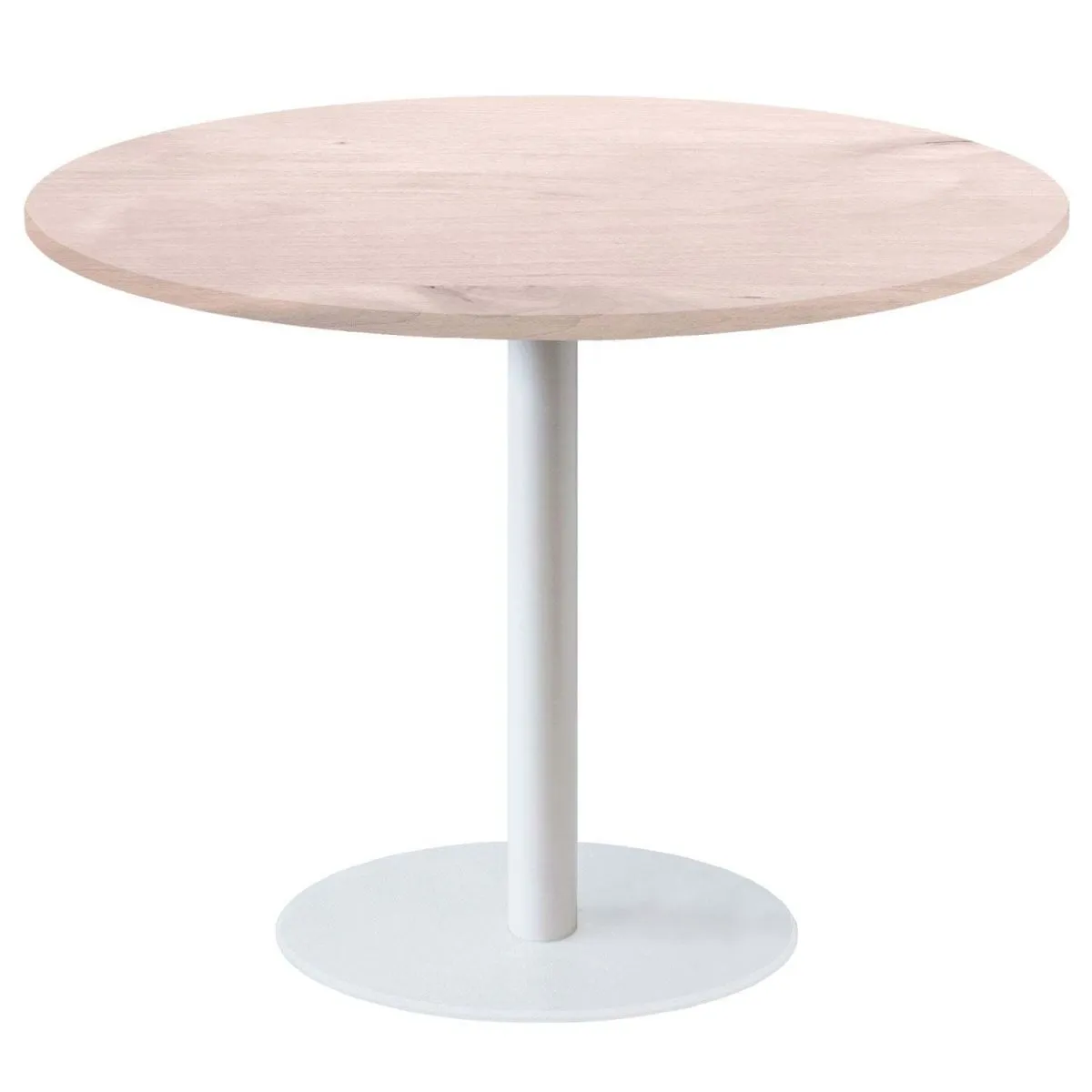 RestooTab Tavolo Rome XL rotondo base bianco - laminato legno; 120x120x75x120 cm (LxLxHxØ); betulla; struttura nero; rotonda - immagine 1