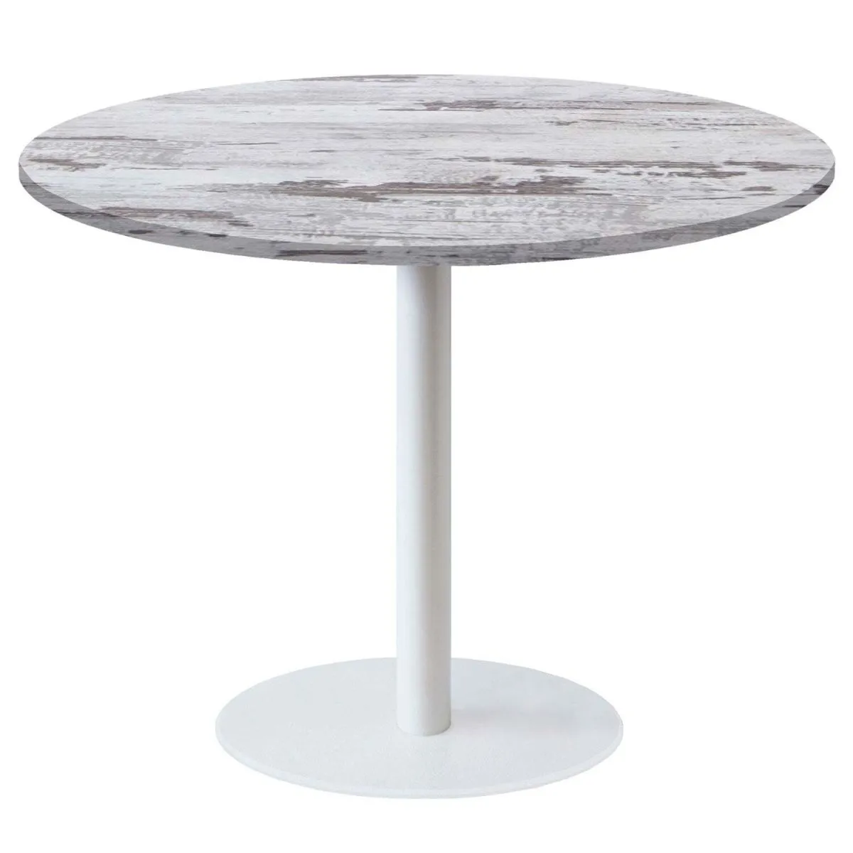 RestooTab Tavolo Rome XL rotondo base bianco - laminato legno; 120x120x75x120 cm (LxLxHxØ); quercia/bianco; struttura nero; rotonda - immagine 1