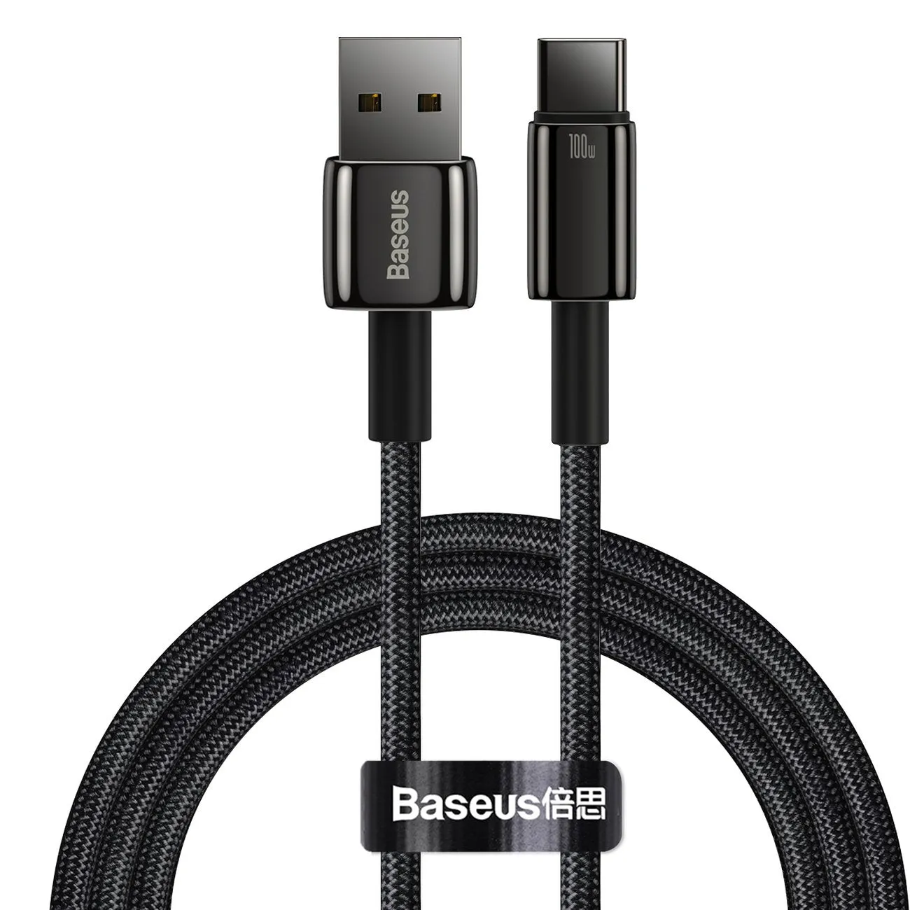 Cavo dati e ricarica USB-A - USB-C Baseus Tungsten Tungsten Gold, 100W, 1m, nero CAWJ000001 - immagine 1