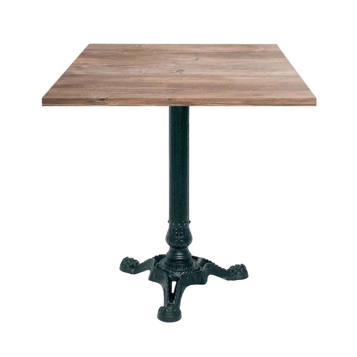 RestooTab Tavolo Bistrot quadrato - laminato pietra & legno; 70x70x75 cm (LxLxH); quercia/grigio; struttura nero; quadrata - immagine 1