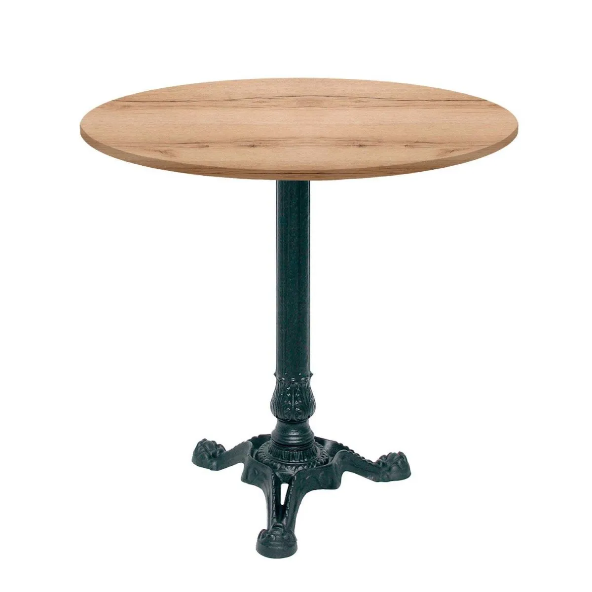 RestooTab Tavolo Bistrot rotondo - laminato pietra & legno; 70x70x75x70 cm (LxLxHxØ); quercia/naturale; struttura nero; rotonda - immagine 1