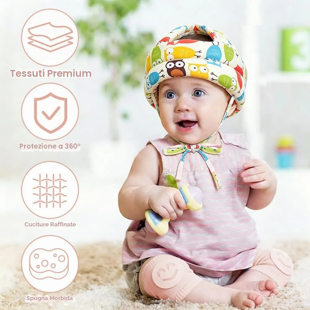 HAGOT Caschetto Primi Passi, Primi Passi Per Bambini Neonati, Protezione Anticollisione Regolabile e Traspirante, con Ginocchiere - immagine 4