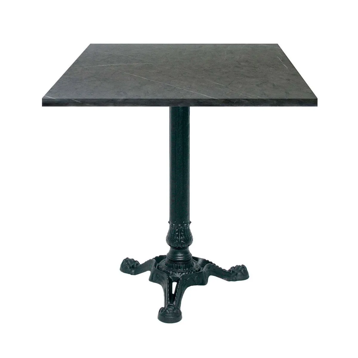 RestooTab Tavolo Bistrot quadrato - laminato pietra & legno; 70x70x75 cm (LxLxH); nero/grigio scuro; struttura nero; quadrata - immagine 1