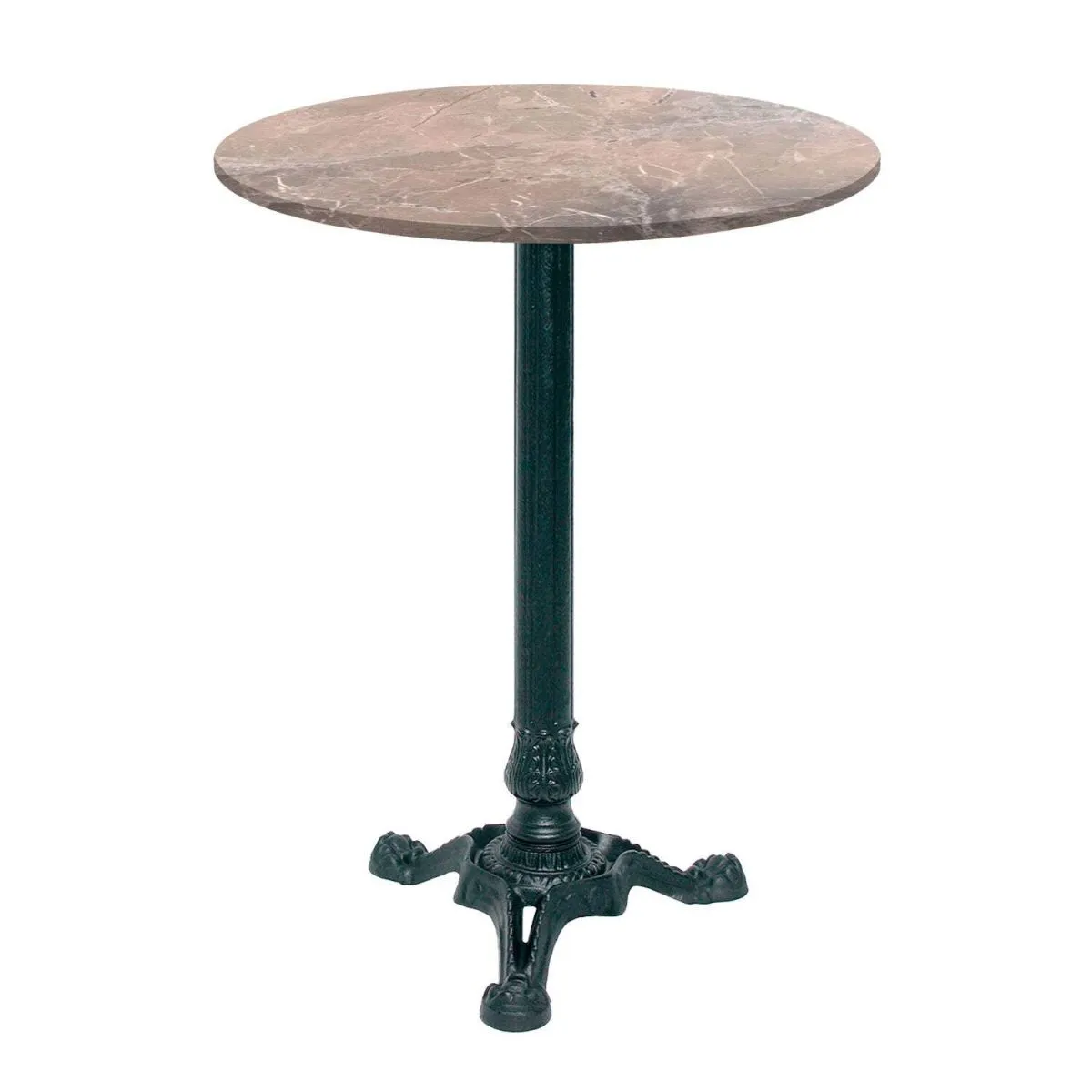 RestooTab Tavolo alto Bistrot rotondo - laminato pietra & legno; 60x60x113x60 cm (LxLxHxØ); marrone/marmorizzato; struttura nero; rotonda - immagine 1