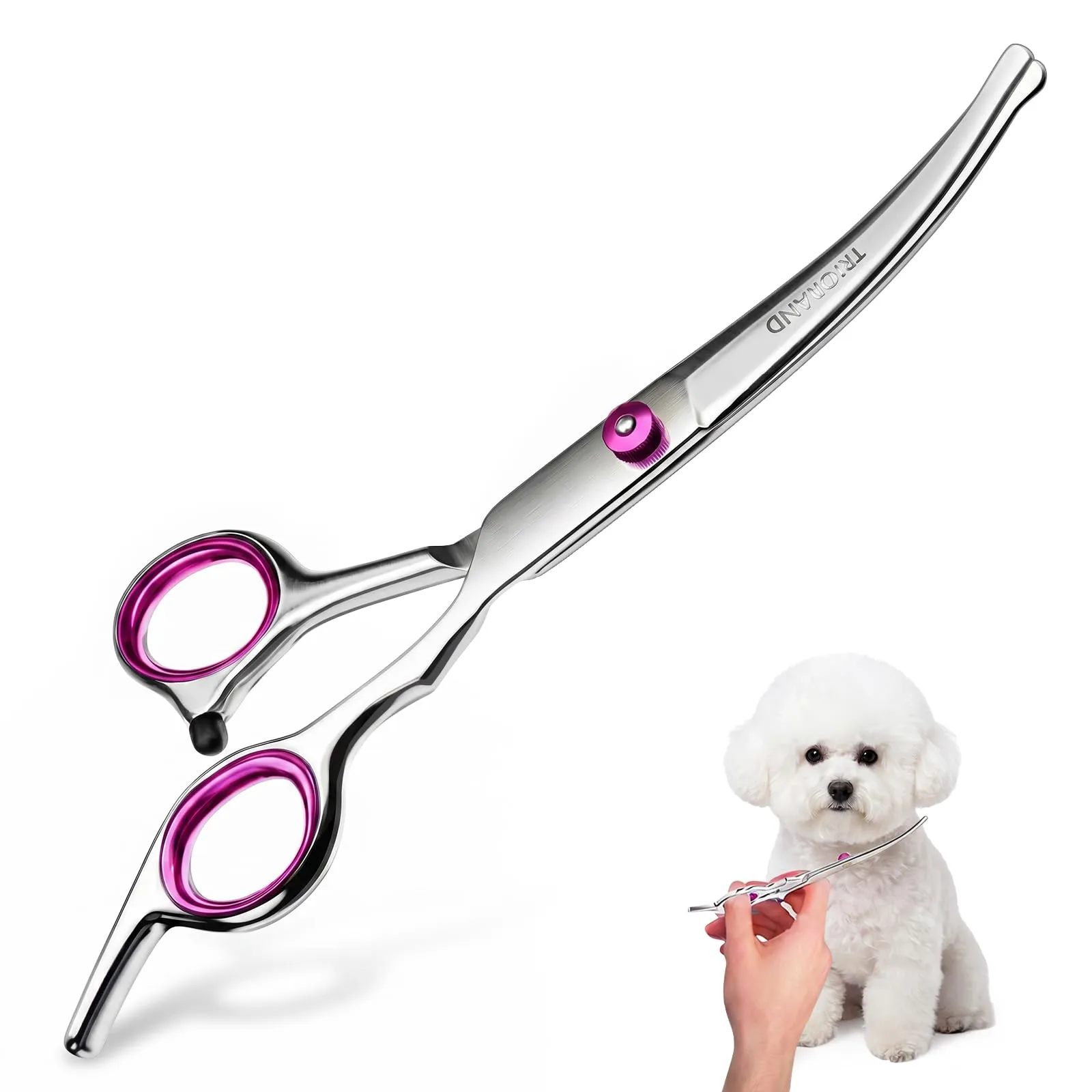 Forbici Toelettatura Cani,Punte Arrotondate Sicure,Per Faccia, Zampe,Coda - immagine 1