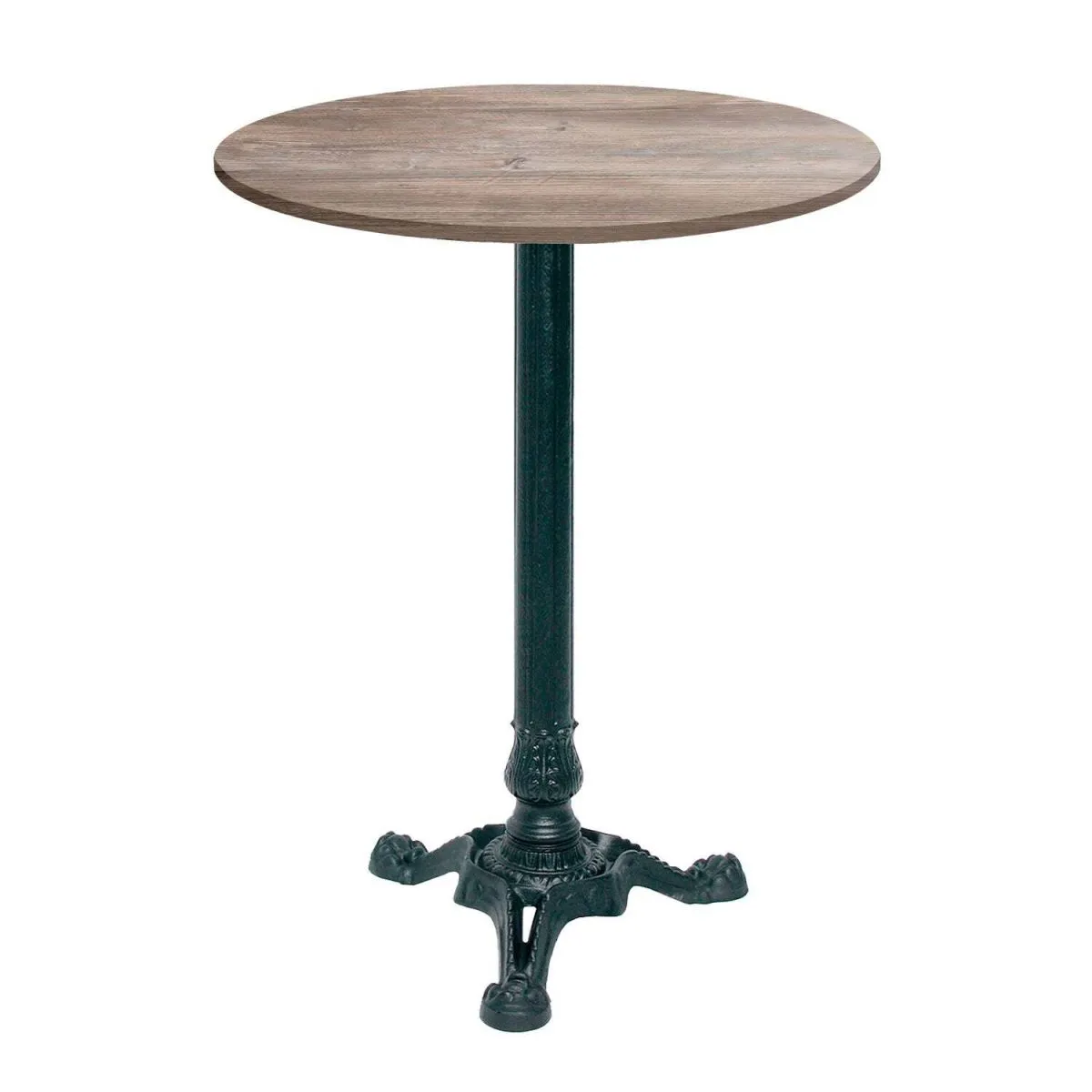 RestooTab Tavolo alto Bistrot rotondo - laminato pietra & legno; 60x60x113x60 cm (LxLxHxØ); quercia/grigio; struttura nero; rotonda - immagine 1