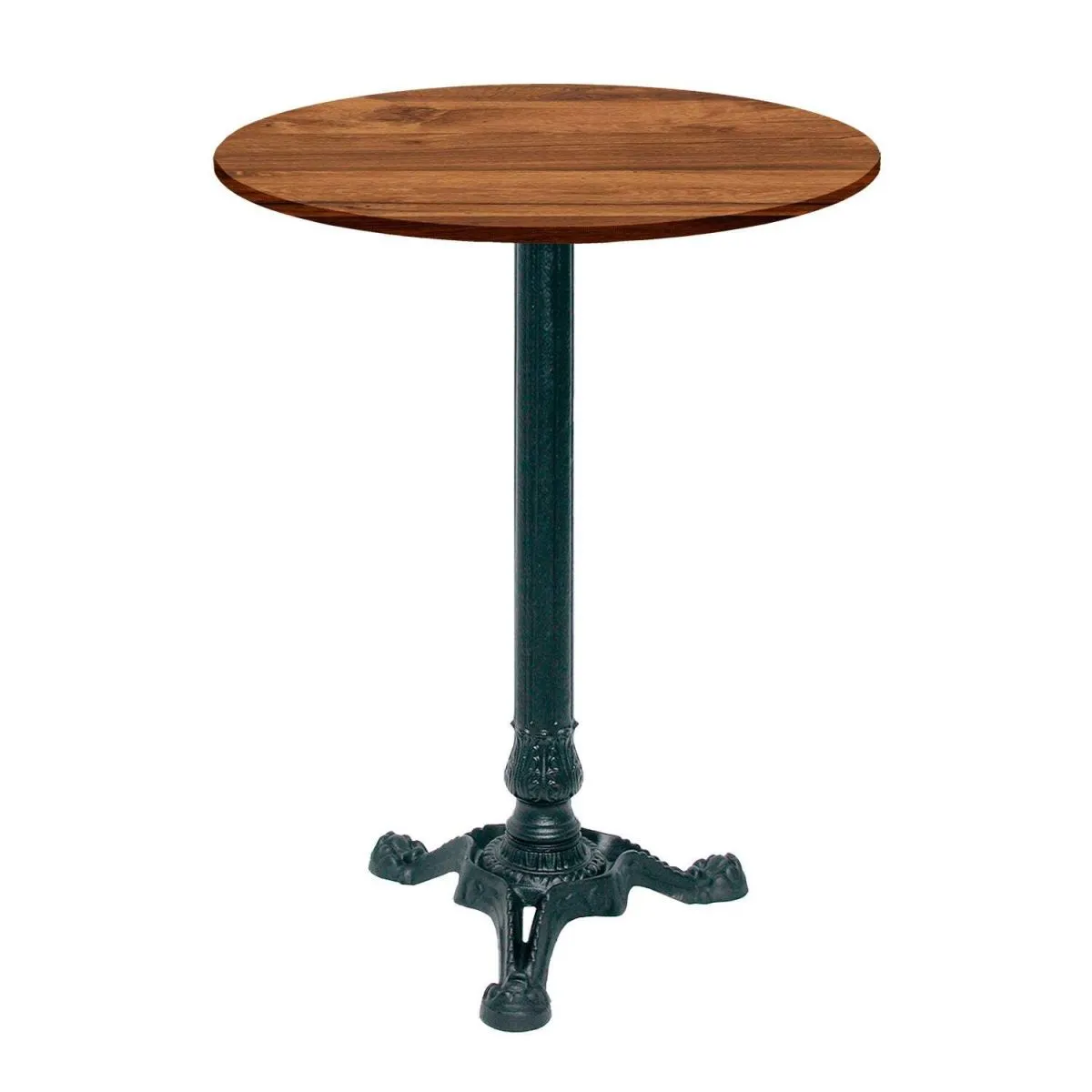 RestooTab Tavolo alto Bistrot rotondo - laminato pietra & legno; 60x60x113x60 cm (LxLxHxØ); quercia wenge; struttura nero; rotonda - immagine 1