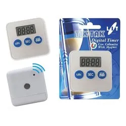 Timer cucina (6x6x1,8cm) magnetico 0-60 min Bianco DIGITAL TIMER - immagine 1
