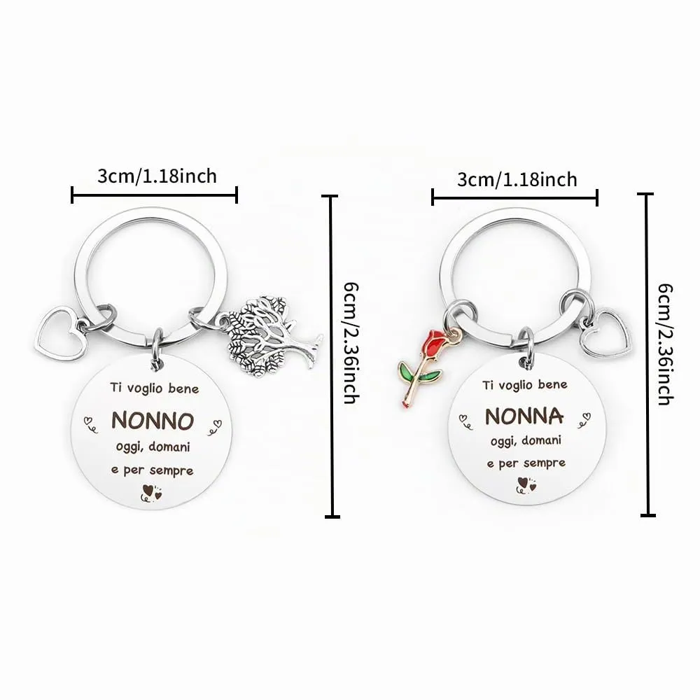 Festa Dei Nonni Idee Regalo 2pcs Portachiavi Regalo Nonni Compleanno Natale - immagine 2